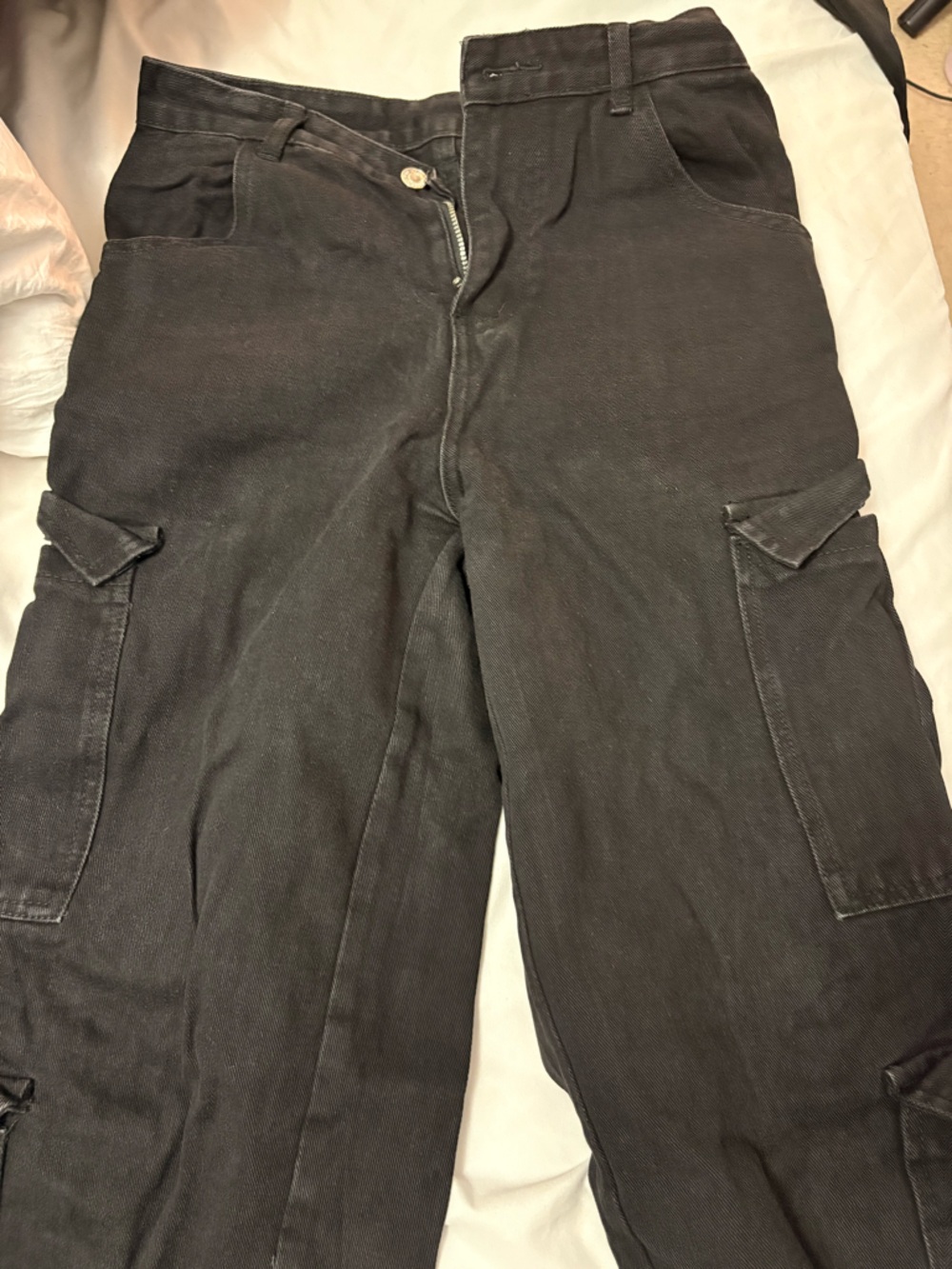 Black Cargo Pants with Utility Pockets